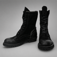 PASCH Ridgeway Tall Lace-Up Boot in Black Leather