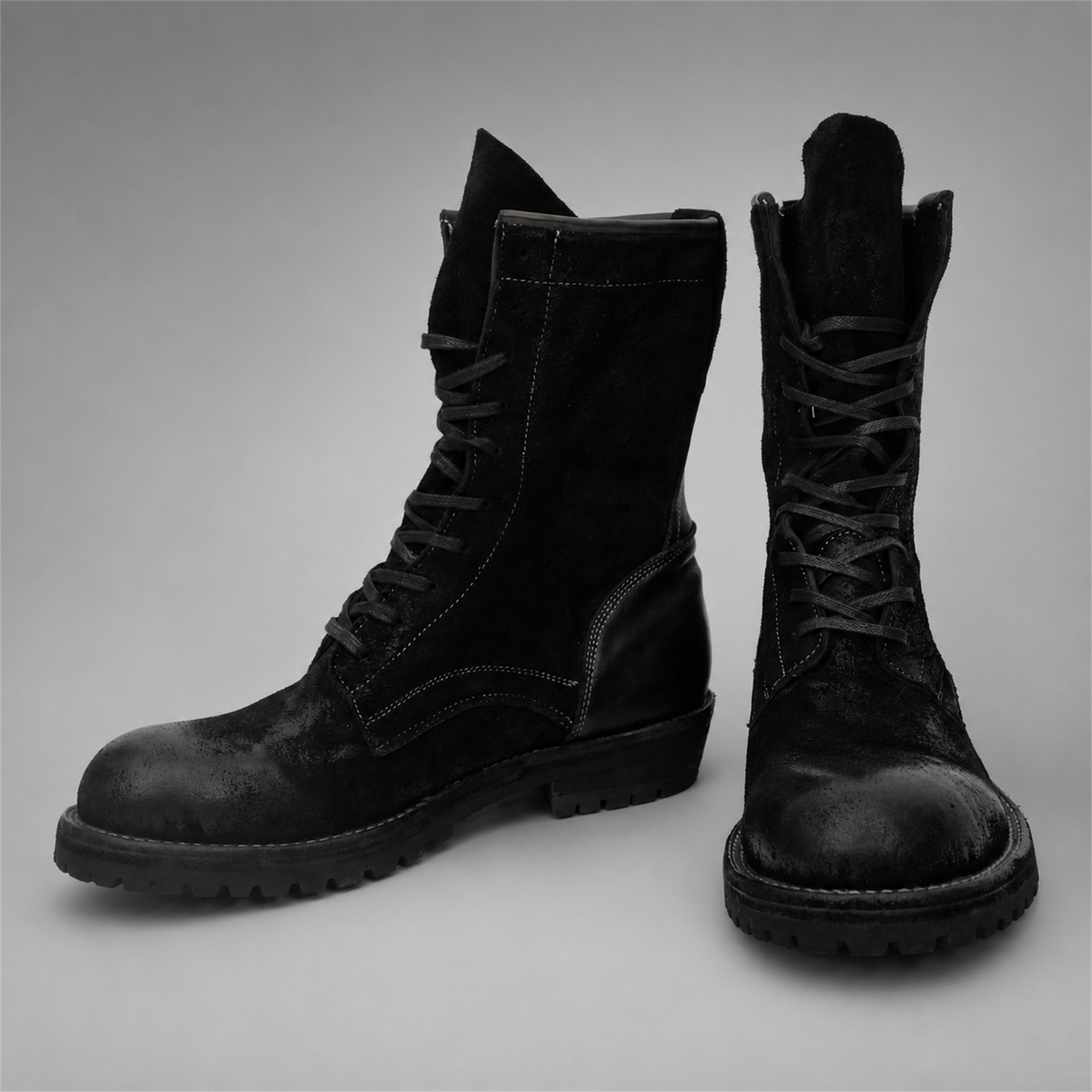PASCH Ridgeway Tall Lace-Up Boot in Black Leather