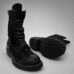 PASCH Ridgeway Tall Lace-Up Boot in Black Leather