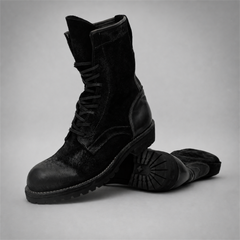 PASCH Ridgeway Tall Lace-Up Boot in Black Leather