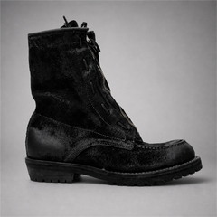 PASCH Ironwood Tall Moc-Toe Boot in Black Leather, side view