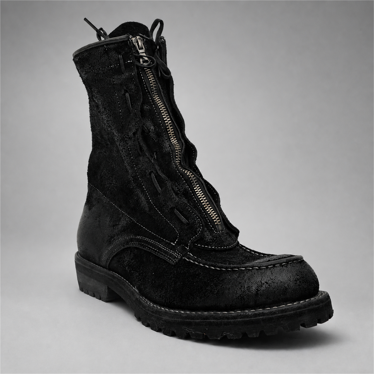 PASCH Ironwood Tall Moc-Toe Boot in Black Leather