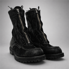 PASCH Ironwood Tall Moc-Toe Boot in Black Leather