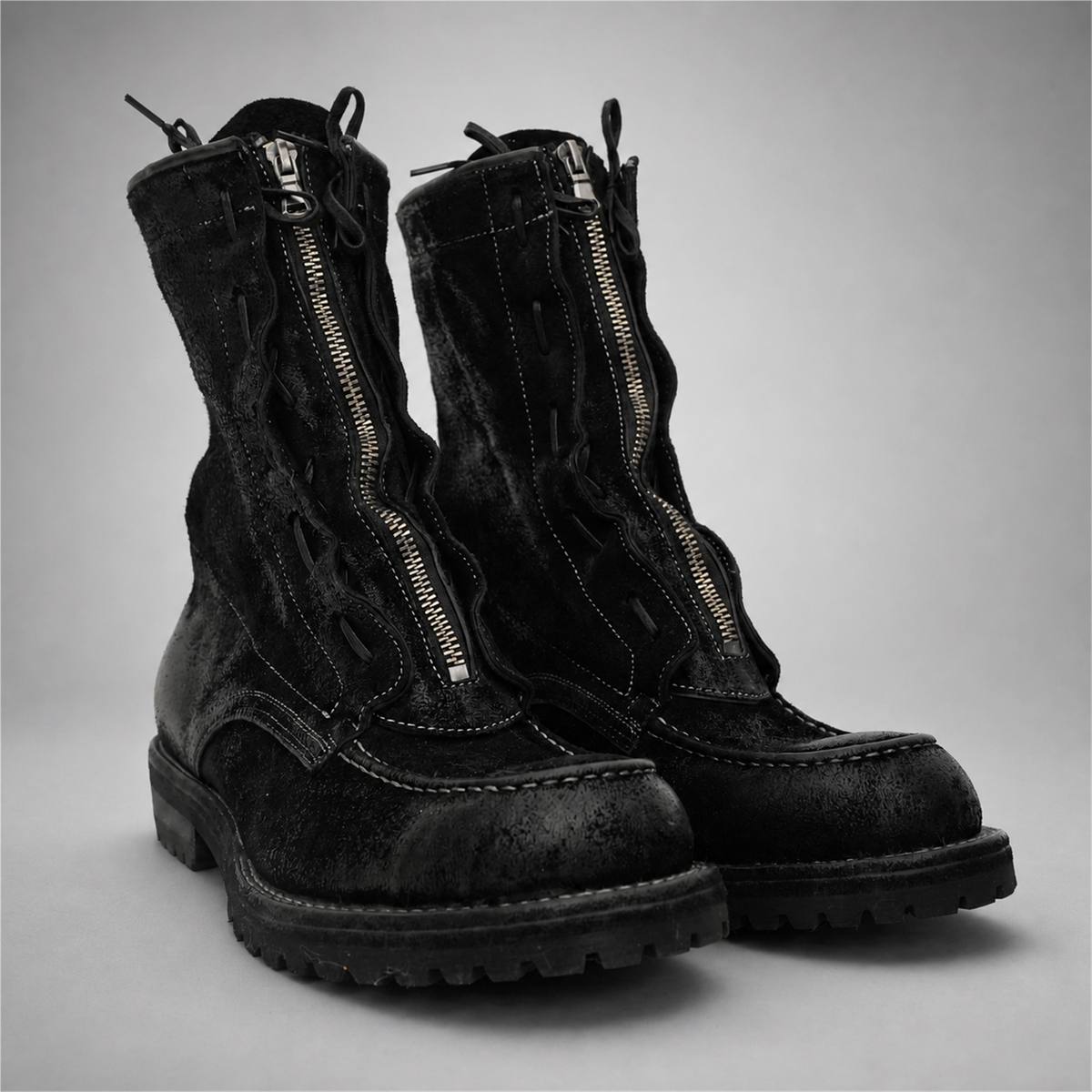 PASCH Ironwood Tall Moc-Toe Boot in Black Leather