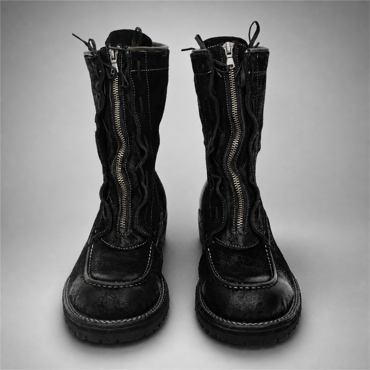 PASCH Ironwood Tall Moc-Toe Boot in Black Leather