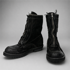 PASCH Ironwood Tall Moc-Toe Boot in Black Leather