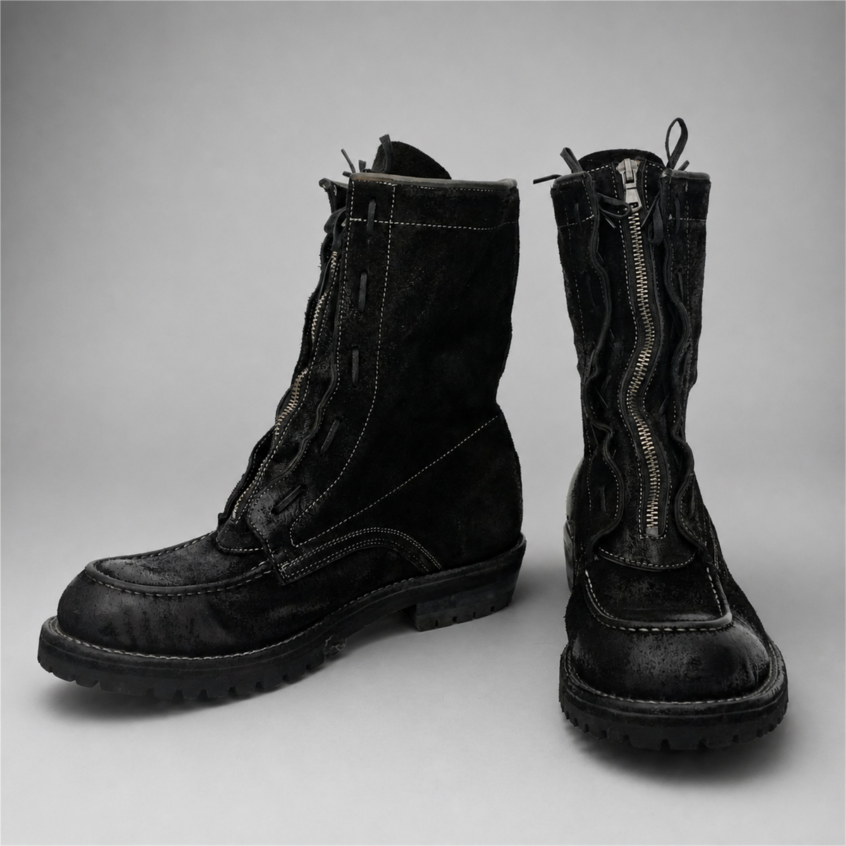 PASCH Ironwood Tall Moc-Toe Boot in Black Leather