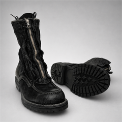 PASCH Ironwood Tall Moc-Toe Boot in Black Leather