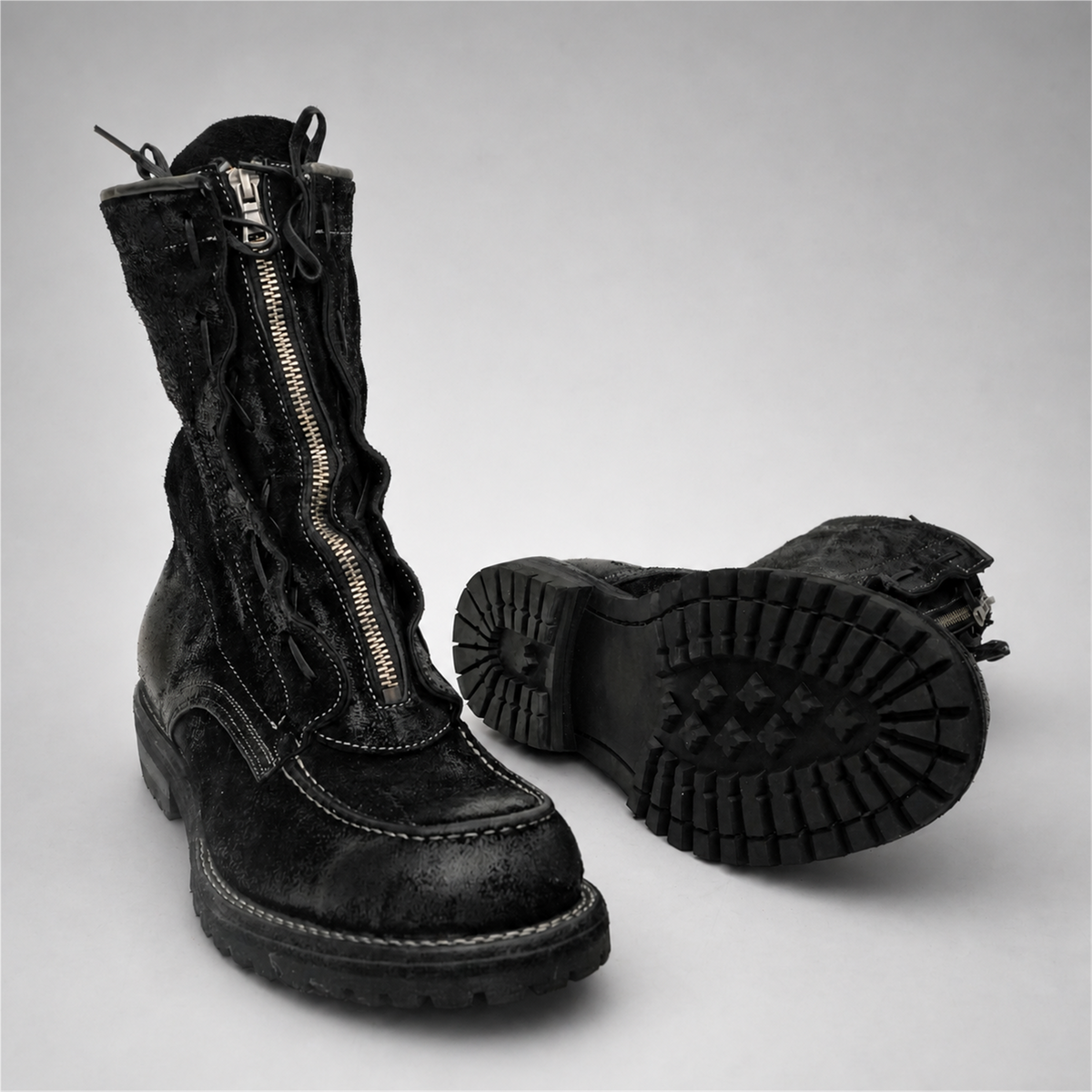 PASCH Ironwood Tall Moc-Toe Boot in Black Leather