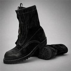 PASCH Ironwood Tall Moc-Toe Boot in Black Leather
