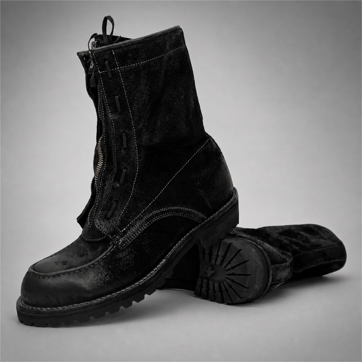 PASCH Ironwood Tall Moc-Toe Boot in Black Leather