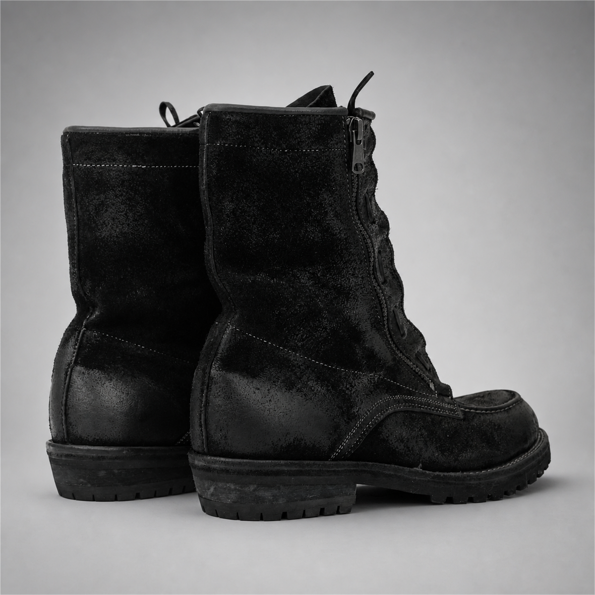 PASCH Ironwood Tall Moc-Toe Boot in Black Leather