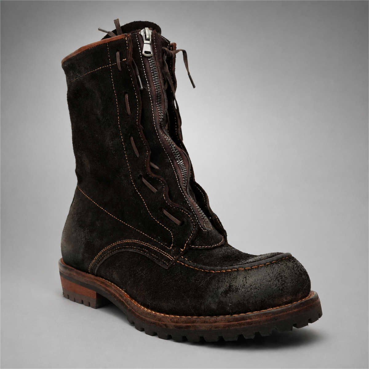 PASCH Ironwood Tall Moc-Toe Boot in Coffee Brown Leather