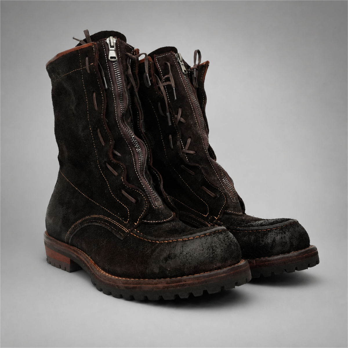 PASCH Ironwood Tall Moc-Toe Boot in Coffee Brown Leather