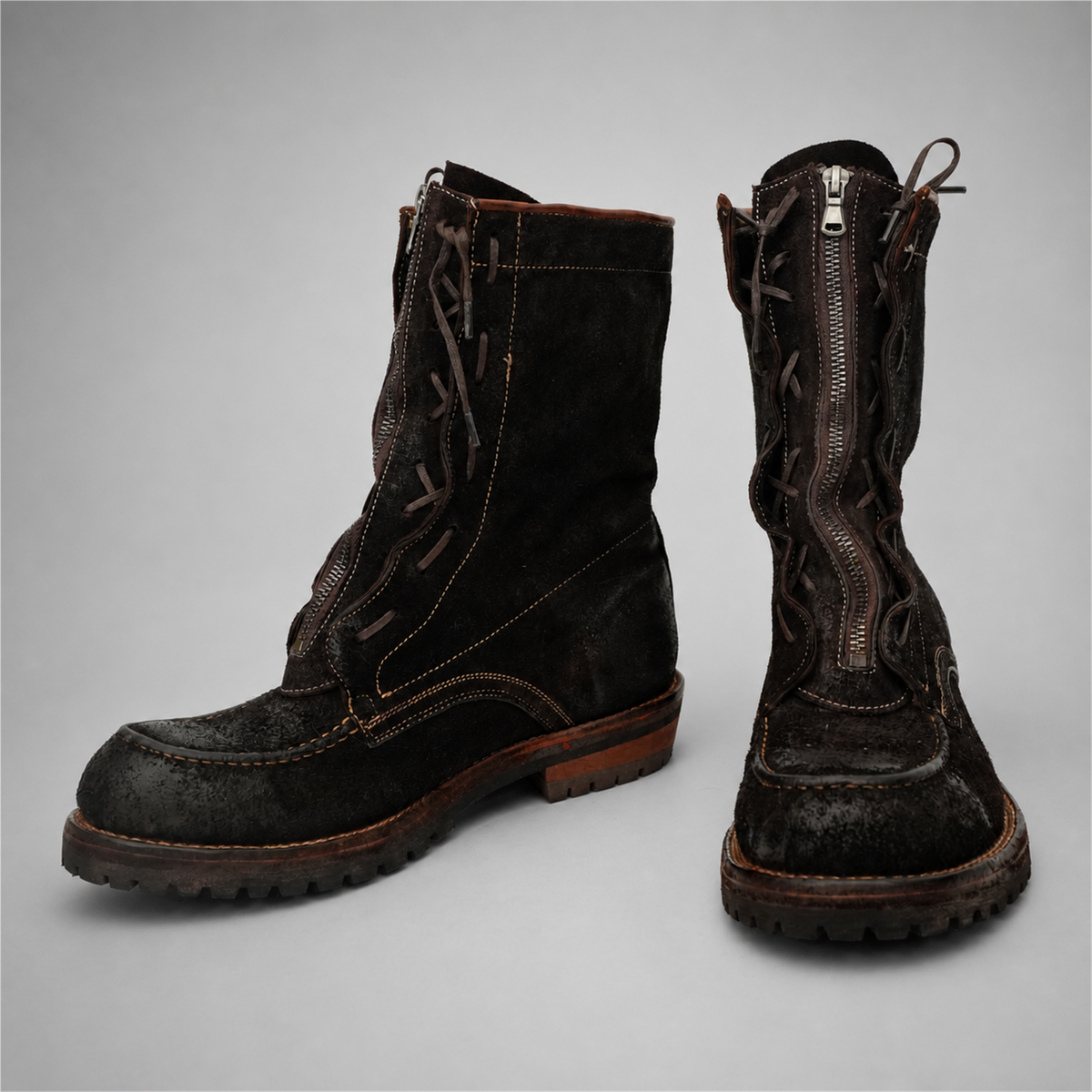 PASCH Ironwood Tall Moc-Toe Boot in Coffee Brown Leather