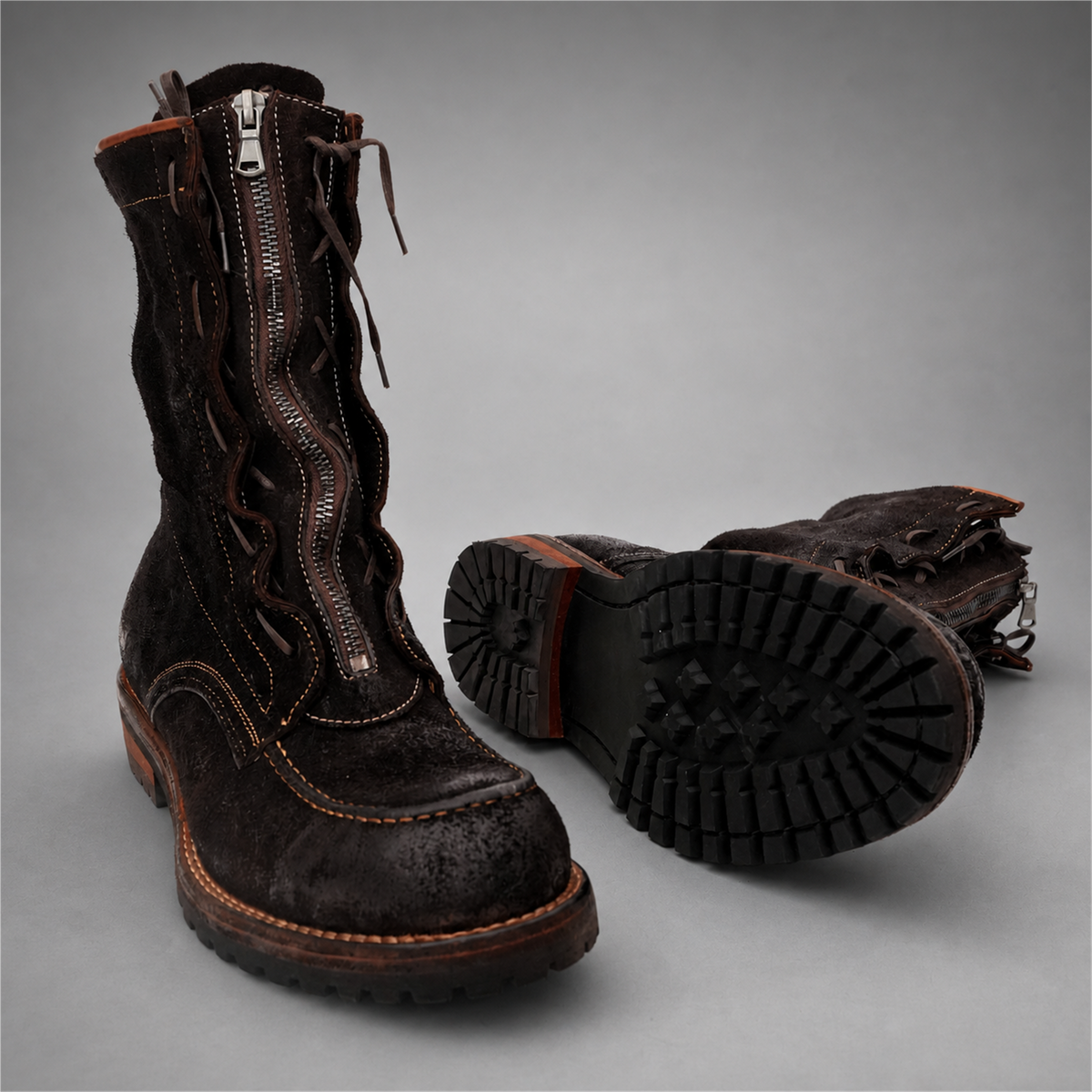 PASCH Ironwood Tall Moc-Toe Boot in Coffee Brown Leather