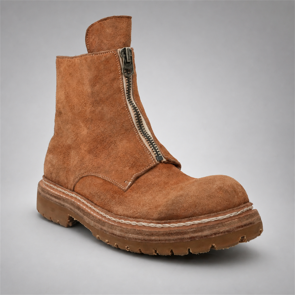 PASCH Vanguard Front-Zip Boot in Caramel Brown Leather