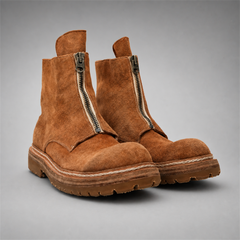 PASCH Vanguard Front-Zip Boot in Caramel Brown Leather