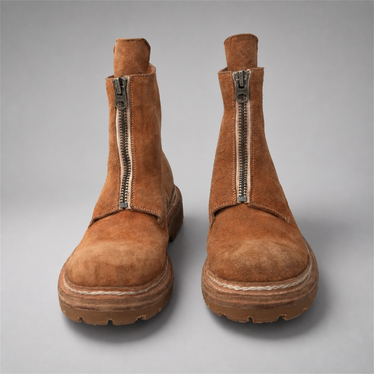 PASCH Vanguard Front-Zip Boot in Caramel Brown Leather