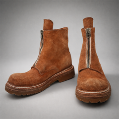 PASCH Vanguard Front-Zip Boot in Caramel Brown Leather