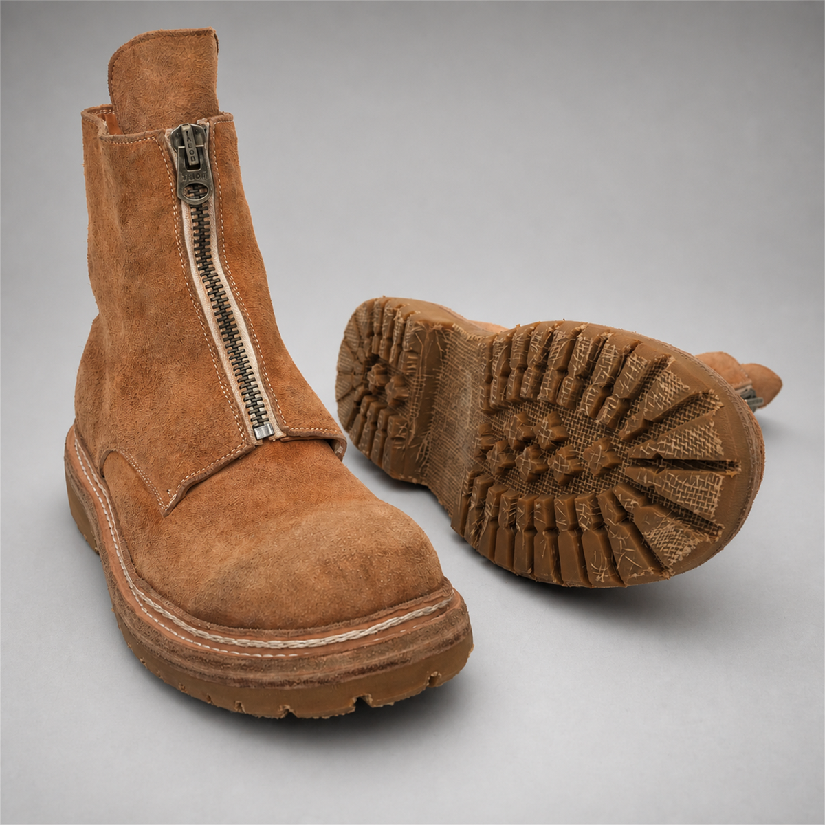 PASCH Vanguard Front-Zip Boot in Caramel Brown Leather
