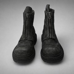 PASCH Vanguard Front-Zip Boot in Charcoal Black Leather