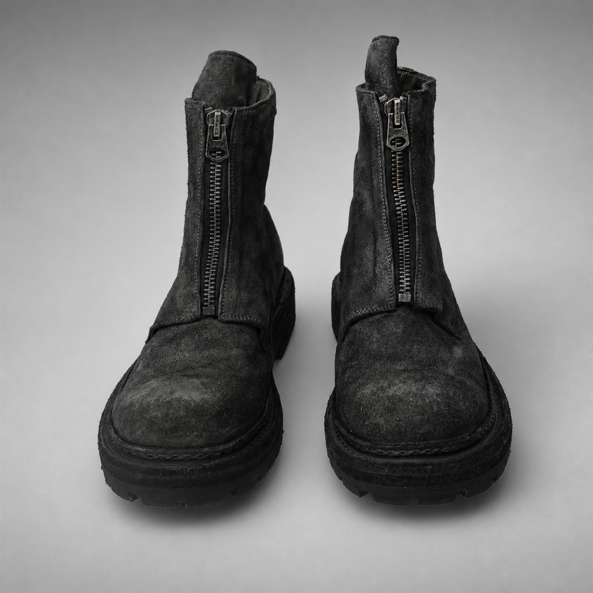 PASCH Vanguard Front-Zip Boot in Charcoal Black Leather