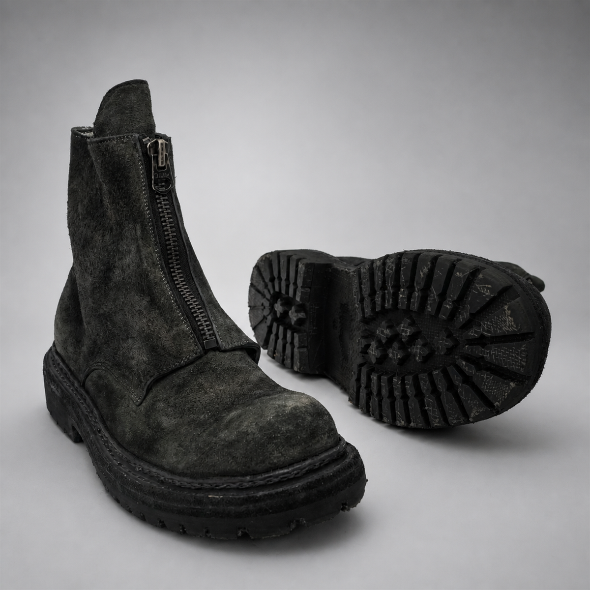 PASCH Vanguard Front-Zip Boot in Charcoal Black Leather