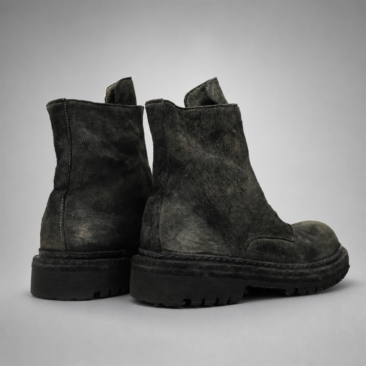 PASCH Vanguard Front-Zip Boot in Charcoal Black Leather