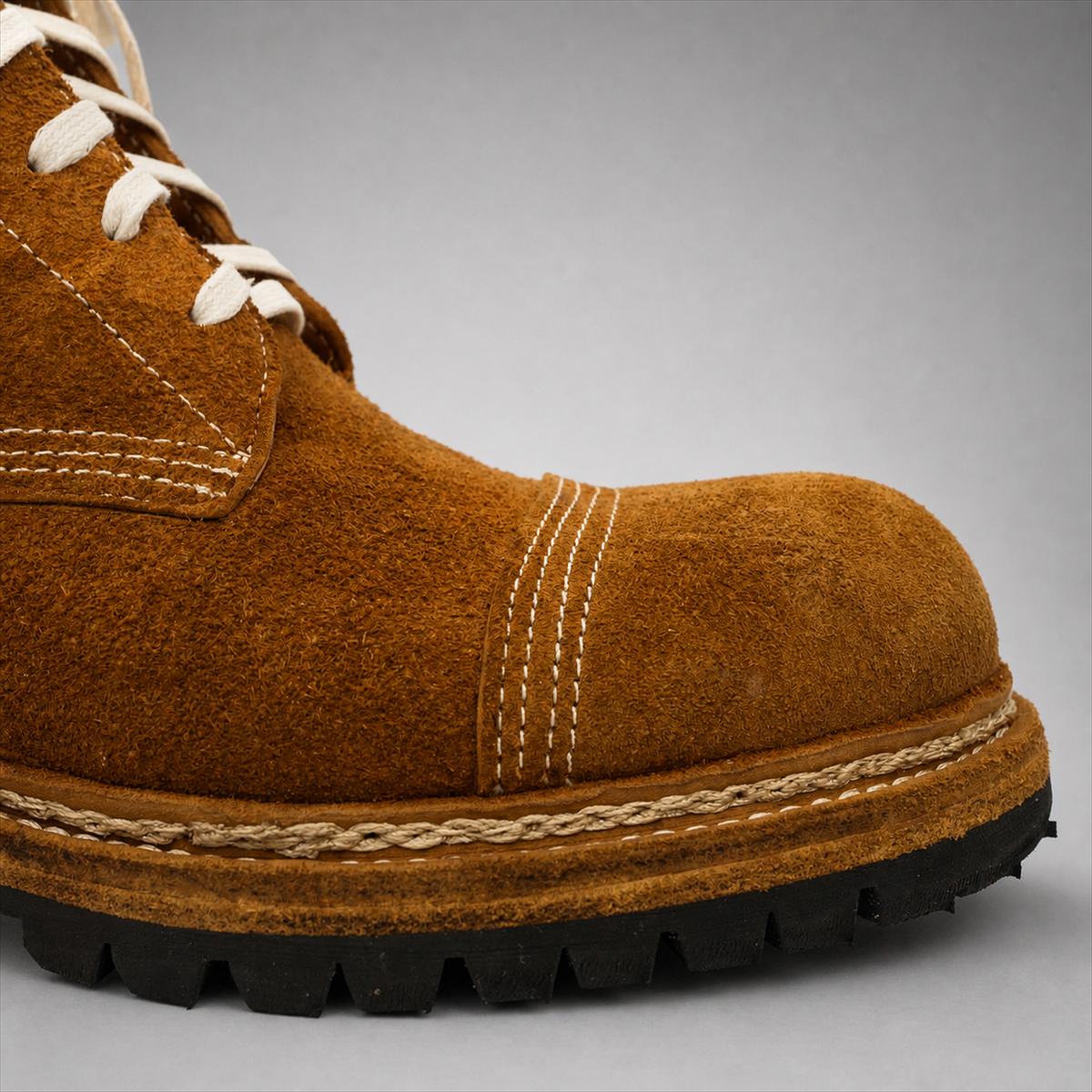 PASCH Hawthorne Cap-Toe Service Boot in Rust Brown Leather