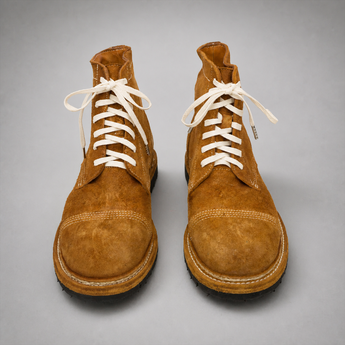 PASCH Hawthorne Cap-Toe Service Boot in Rust Brown Leather