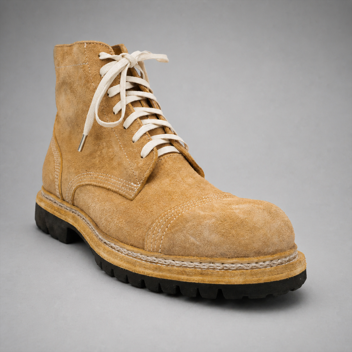 PASCH Hawthorne Cap-Toe Service Boot in Caramel Brown Leather