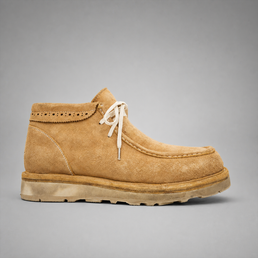 PASCH Millstone Moc-Toe Chukka Boot in Caramel Brown Leather, side view