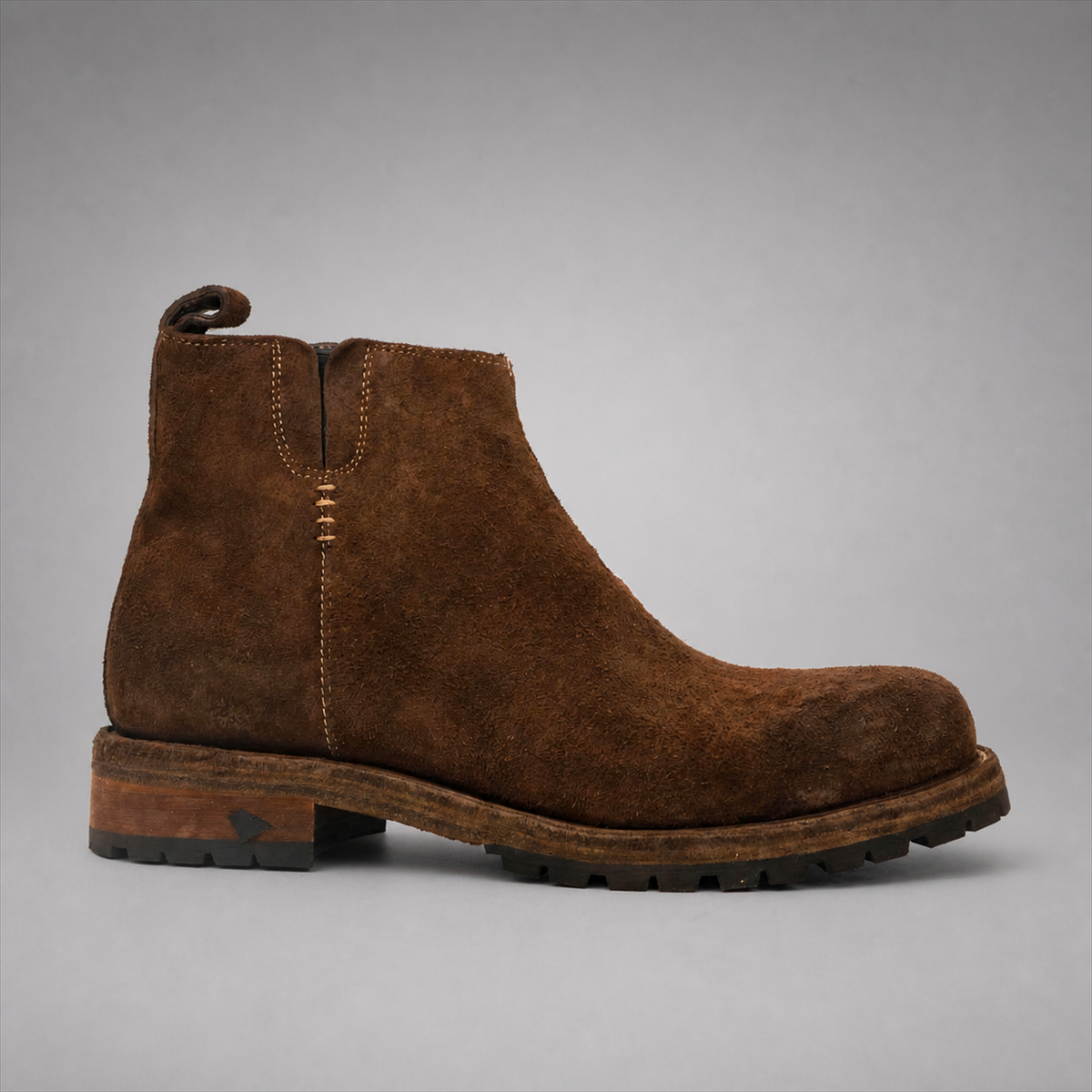 PASCH Sterling Side-Zip Boot in Coffee Brown Leather, side view