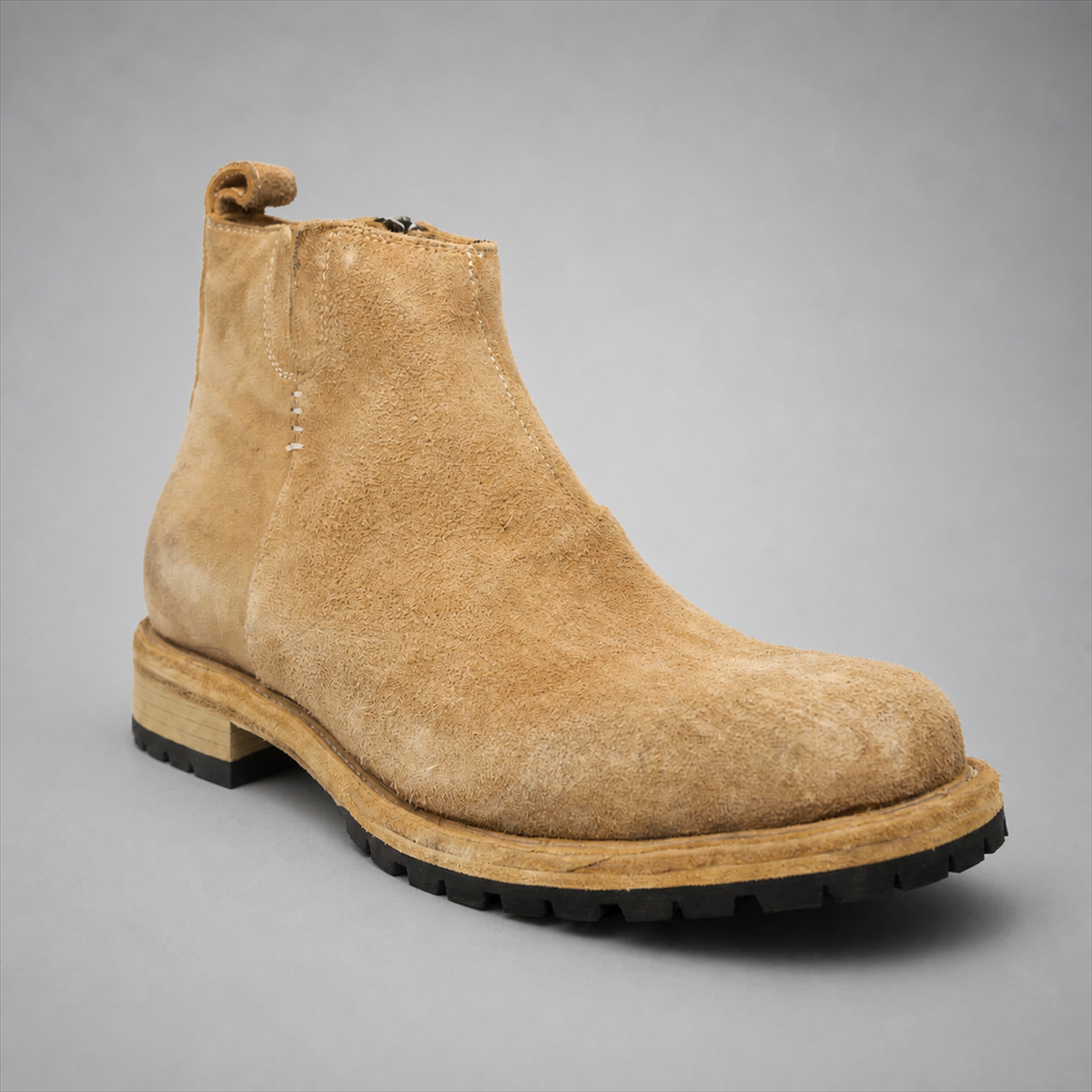 PASCH Sterling Side-Zip Boot in Caramel Brown Leather