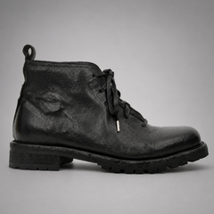 PASCH Forge Plain-Toe Service Boot in Black Leather, side view