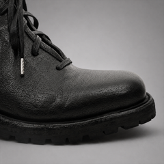 PASCH Forge Plain-Toe Service Boot in Black Leather