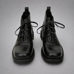 PASCH Forge Plain-Toe Service Boot in Black Leather