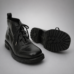 PASCH Forge Plain-Toe Service Boot in Black Leather
