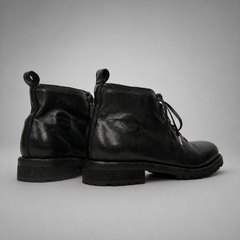 PASCH Forge Plain-Toe Service Boot in Black Leather