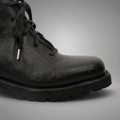 PASCH Ranger Plain-Toe Service Boot in Black Leather