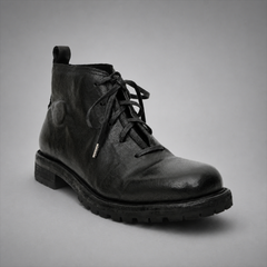 PASCH Ranger Plain-Toe Service Boot in Black Leather