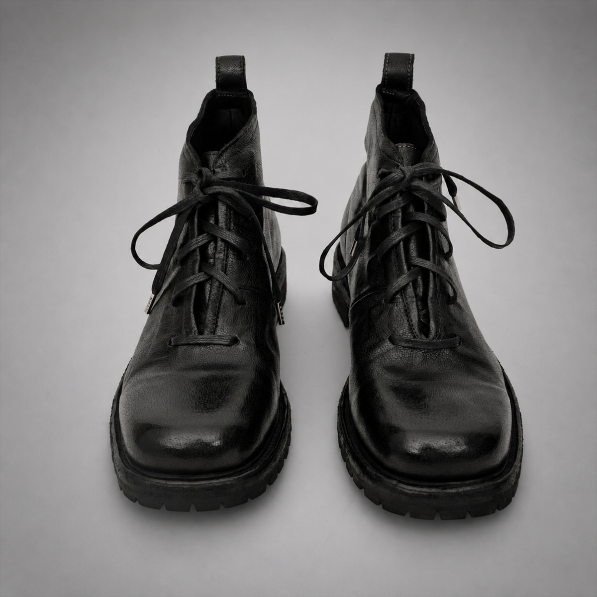PASCH Ranger Plain-Toe Service Boot in Black Leather