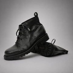 PASCH Ranger Plain-Toe Service Boot in Black Leather