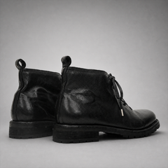 PASCH Ranger Plain-Toe Service Boot in Black Leather