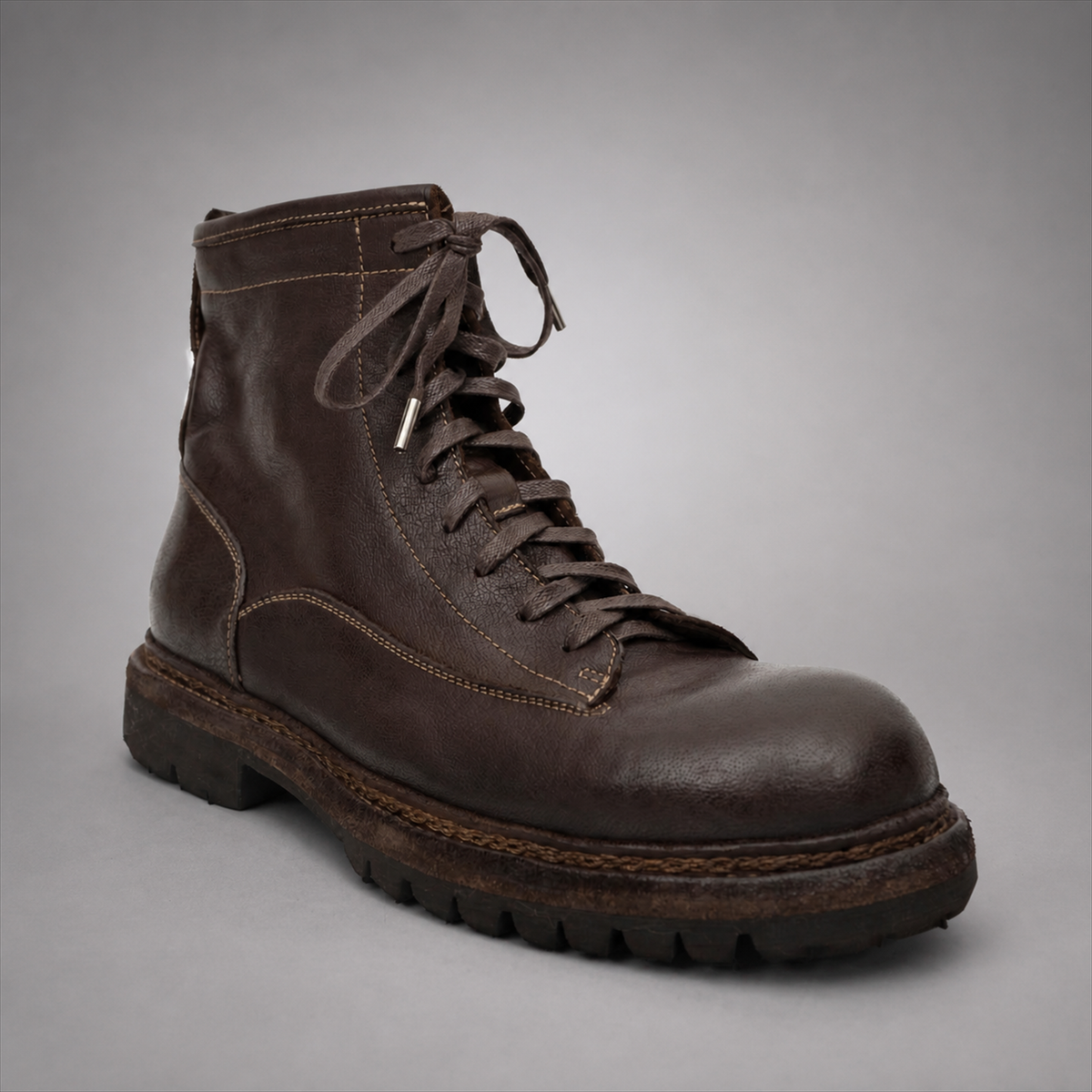 PASCH Timberline Lace-Up Boot in Coffee Brown Leather