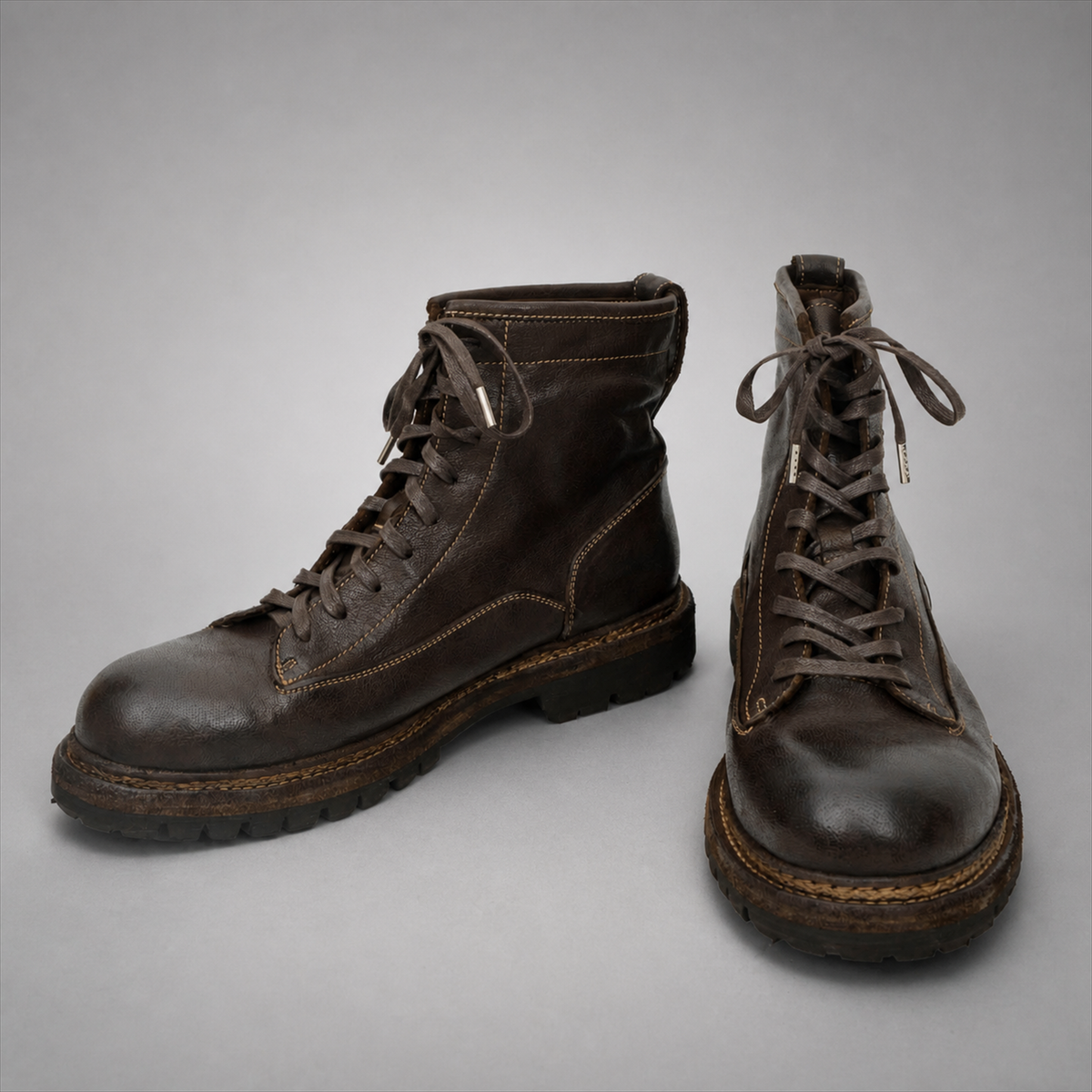 PASCH Timberline Lace-Up Boot in Coffee Brown Leather