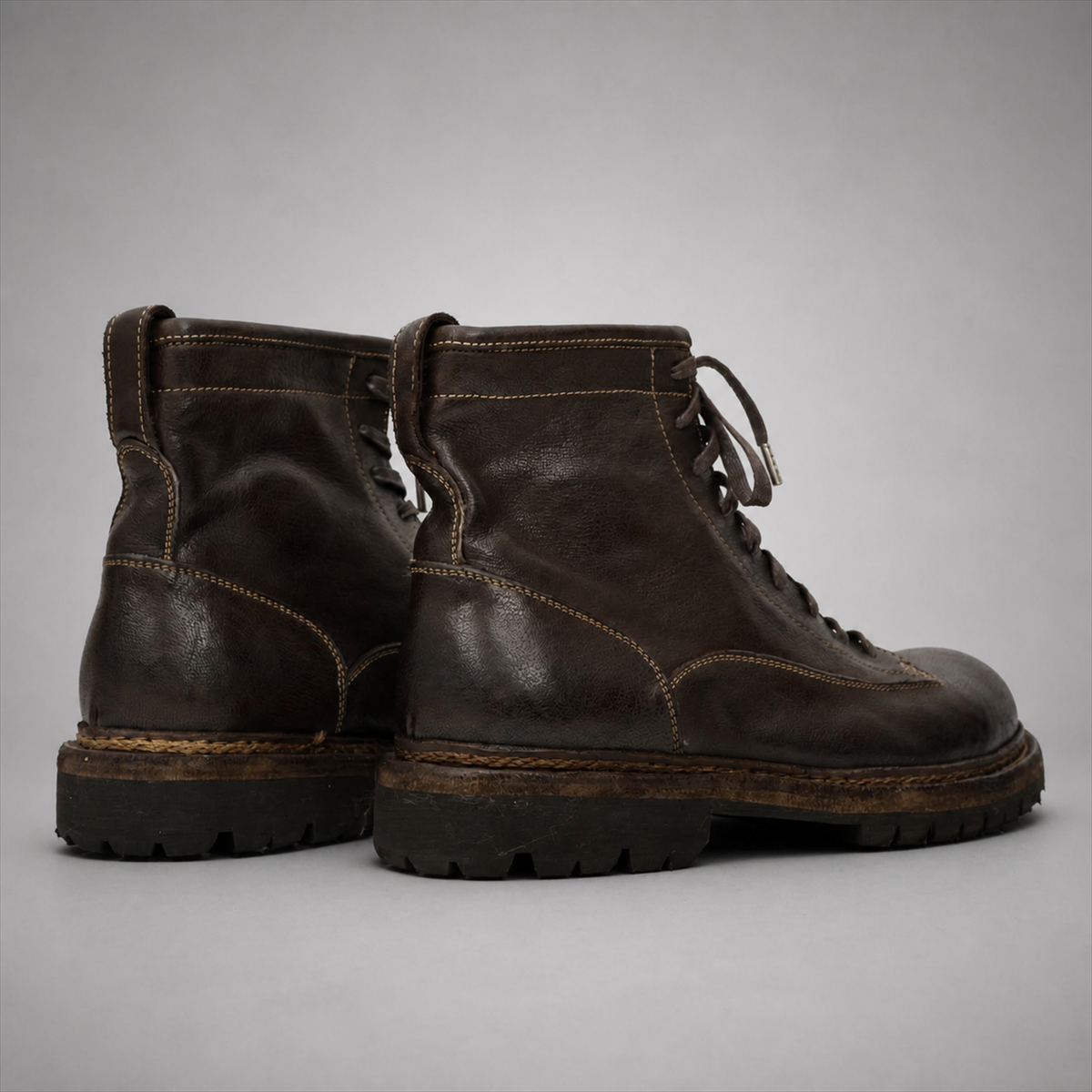 PASCH Timberline Lace-Up Boot in Coffee Brown Leather