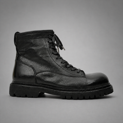 PASCH Timberline Lace-Up Boot in Black Leather, side view
