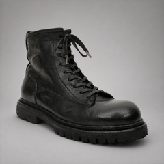 PASCH Timberline Lace-Up Boot in Black Leather
